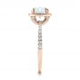 18k Rose Gold 18k Rose Gold Custom Diamond Halo Engagement Ring - Side View -  101224 - Thumbnail