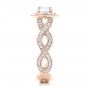 18k Rose Gold 18k Rose Gold Custom Diamond Halo Engagement Ring - Side View -  102119 - Thumbnail