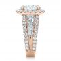 14k Rose Gold 14k Rose Gold Custom Diamond Halo Engagement Ring - Side View -  102156 - Thumbnail