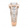 14k Rose Gold 14k Rose Gold Custom Diamond Halo Engagement Ring - Side View -  102158 - Thumbnail