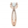 18k Rose Gold 18k Rose Gold Custom Diamond Halo Engagement Ring - Side View -  102263 - Thumbnail