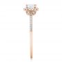 18k Rose Gold 18k Rose Gold Custom Diamond Halo Engagement Ring - Side View -  102420 - Thumbnail