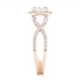 18k Rose Gold 18k Rose Gold Custom Diamond Halo Engagement Ring - Side View -  102748 - Thumbnail