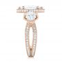 18k Rose Gold 18k Rose Gold Custom Diamond Halo Engagement Ring - Side View -  102873 - Thumbnail