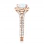 18k Rose Gold 18k Rose Gold Custom Diamond Halo Engagement Ring - Side View -  103353 - Thumbnail