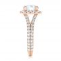 18k Rose Gold 18k Rose Gold Custom Diamond Halo Engagement Ring - Side View -  103357 - Thumbnail