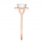 18k Rose Gold 18k Rose Gold Custom Diamond Halo Engagement Ring - Side View -  103413 - Thumbnail