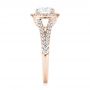 18k Rose Gold 18k Rose Gold Custom Diamond Halo Engagement Ring - Side View -  103427 - Thumbnail
