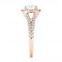 18k Rose Gold 18k Rose Gold Custom Diamond Halo Engagement Ring - Side View -  103427 - Thumbnail