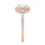 18k Rose Gold 18k Rose Gold Custom Diamond Halo Engagement Ring - Side View -  103588 - Thumbnail