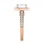 18k Rose Gold 18k Rose Gold Custom Diamond Halo Engagement Ring - Side View -  103595 - Thumbnail