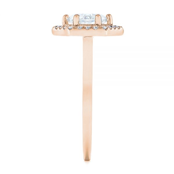 14k Rose Gold 14k Rose Gold Custom Diamond Halo Engagement Ring - Side View - 103992