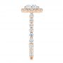 18k Rose Gold 18k Rose Gold Custom Diamond Halo Engagement Ring - Side View -  106108 - Thumbnail