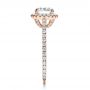 14k Rose Gold 14k Rose Gold Custom Diamond Halo Engagement Ring - Side View -  1123 - Thumbnail