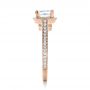 18k Rose Gold 18k Rose Gold Custom Diamond Halo Engagement Ring - Side View -  1435 - Thumbnail