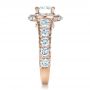 14k Rose Gold 14k Rose Gold Custom Diamond Halo Engagement Ring - Side View -  1436 - Thumbnail