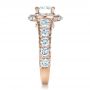 18k Rose Gold 18k Rose Gold Custom Diamond Halo Engagement Ring - Side View -  1436 - Thumbnail