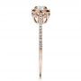 18k Rose Gold 18k Rose Gold Custom Diamond Halo Engagement Ring - Side View -  1448 - Thumbnail