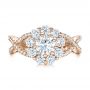 14k Rose Gold 14k Rose Gold Custom Diamond Halo Engagement Ring - Top View -  100874 - Thumbnail