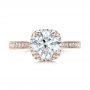 14k Rose Gold 14k Rose Gold Custom Diamond Halo Engagement Ring - Top View -  101183 - Thumbnail
