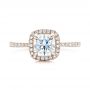 18k Rose Gold 18k Rose Gold Custom Diamond Halo Engagement Ring - Top View -  101224 - Thumbnail