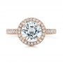 18k Rose Gold 18k Rose Gold Custom Diamond Halo Engagement Ring - Top View -  101726 - Thumbnail
