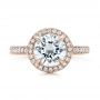 14k Rose Gold 14k Rose Gold Custom Diamond Halo Engagement Ring - Top View -  101726 - Thumbnail