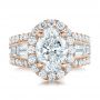 18k Rose Gold 18k Rose Gold Custom Diamond Halo Engagement Ring - Top View -  102156 - Thumbnail