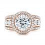 14k Rose Gold 14k Rose Gold Custom Diamond Halo Engagement Ring - Top View -  102158 - Thumbnail