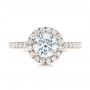 14k Rose Gold 14k Rose Gold Custom Diamond Halo Engagement Ring - Top View -  102260 - Thumbnail
