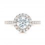 14k Rose Gold 14k Rose Gold Custom Diamond Halo Engagement Ring - Top View -  102260 - Thumbnail