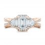 18k Rose Gold 18k Rose Gold Custom Diamond Halo Engagement Ring - Top View -  102263 - Thumbnail