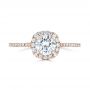 18k Rose Gold 18k Rose Gold Custom Diamond Halo Engagement Ring - Top View -  102317 - Thumbnail