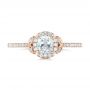 18k Rose Gold 18k Rose Gold Custom Diamond Halo Engagement Ring - Top View -  102420 - Thumbnail