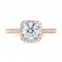14k Rose Gold 14k Rose Gold Custom Diamond Halo Engagement Ring - Top View -  102422 - Thumbnail