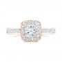 14k Rose Gold 14k Rose Gold Custom Diamond Halo Engagement Ring - Top View -  102437 - Thumbnail