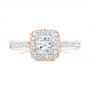 18k Rose Gold 18k Rose Gold Custom Diamond Halo Engagement Ring - Top View -  102437 - Thumbnail