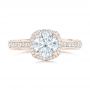 14k Rose Gold 14k Rose Gold Custom Diamond Halo Engagement Ring - Top View -  102468 - Thumbnail