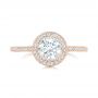 18k Rose Gold 18k Rose Gold Custom Diamond Halo Engagement Ring - Top View -  102692 - Thumbnail