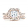 18k Rose Gold 18k Rose Gold Custom Diamond Halo Engagement Ring - Top View -  102771 - Thumbnail