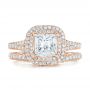 14k Rose Gold 14k Rose Gold Custom Diamond Halo Engagement Ring - Top View -  102771 - Thumbnail