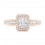 18k Rose Gold 18k Rose Gold Custom Diamond Halo Engagement Ring - Top View -  102813 - Thumbnail