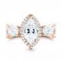 18k Rose Gold 18k Rose Gold Custom Diamond Halo Engagement Ring - Top View -  102873 - Thumbnail