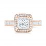 18k Rose Gold 18k Rose Gold Custom Diamond Halo Engagement Ring - Top View -  102882 - Thumbnail