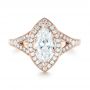 18k Rose Gold 18k Rose Gold Custom Diamond Halo Engagement Ring - Top View -  102910 - Thumbnail