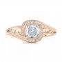 14k Rose Gold 14k Rose Gold Custom Diamond Halo Engagement Ring - Top View -  102936 - Thumbnail