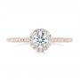 18k Rose Gold 18k Rose Gold Custom Diamond Halo Engagement Ring - Top View -  102990 - Thumbnail