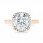 14k Rose Gold 14k Rose Gold Custom Diamond Halo Engagement Ring - Top View -  103005 - Thumbnail