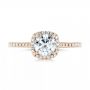 14k Rose Gold 14k Rose Gold Custom Diamond Halo Engagement Ring - Top View -  103037 - Thumbnail