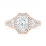 14k Rose Gold 14k Rose Gold Custom Diamond Halo Engagement Ring - Top View -  103157 - Thumbnail